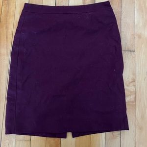 J Crew Maroon Women’s Wool Pencil Skirt, Size 0